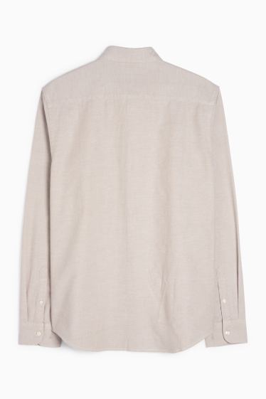 Herren - Hemd - Regular Fit - Button-down - hellbeige