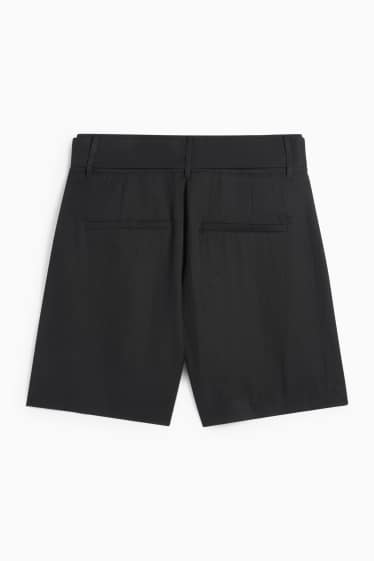 Damen - Shorts mit Gürtel - High Waist - schwarz