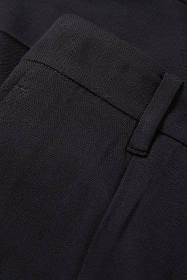 Dámské - Plátěné kalhoty - high waist - tapered fit - černá