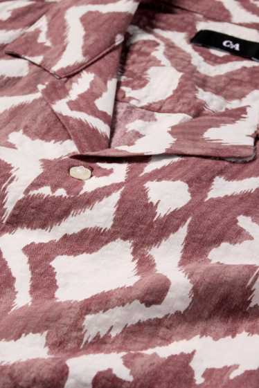 Men - Shirt - regular fit - lapel collar - patterned - dark red