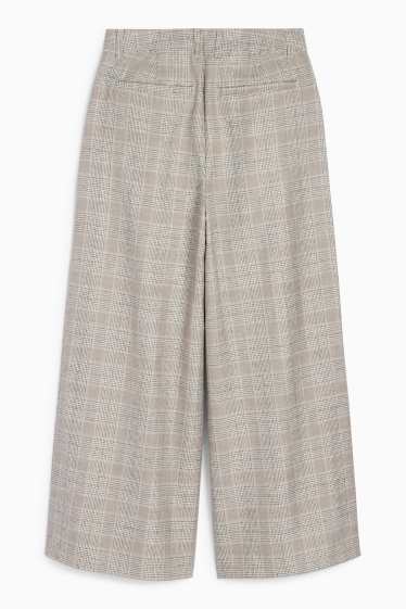 Kinder Mädchen - Stoffhose - kariert - beige