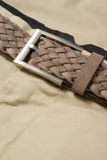 Men - Shorts with belt - beige