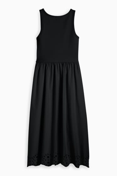 Women - Fit & flare dress - broderie anglaise - black