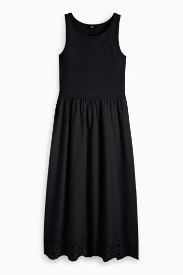Women - Fit & flare dress - broderie anglaise - black