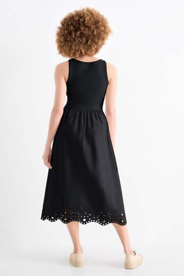 Women - Fit & flare dress - broderie anglaise - black