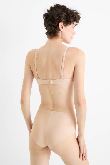 Damen - BH mit Bügel - PLUNGE - Push-up - LYCRA® - hellbeige