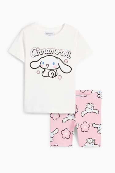 Kinder Mädchen - Cinnamoroll - Set - Kurzarmshirt und Radlerhose - 2 teilig - weiß