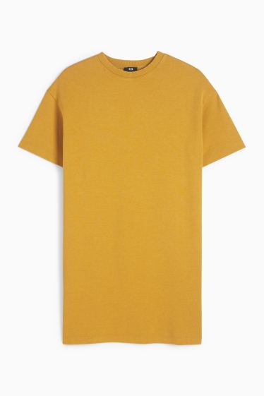 Women - T-shirt dress - mustard yellow