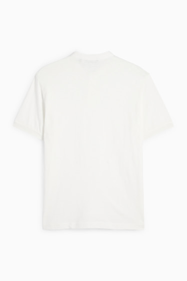 Bărbați - Tricou henley - alb