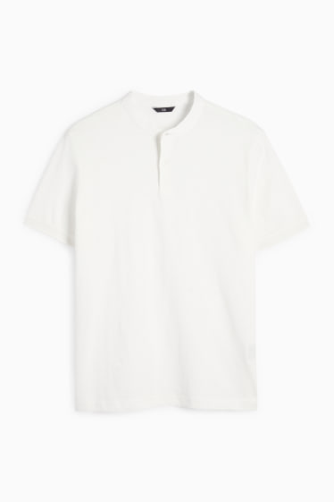 Bărbați - Tricou henley - alb