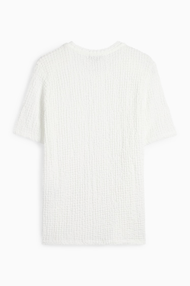 Dames - T-shirt - regular fit - met structuur - wit