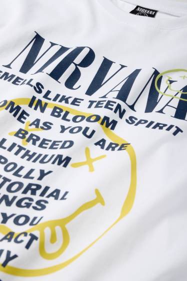 Bambini - Nirvana - maglia a maniche corte - bianco