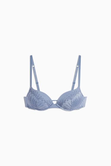 Femei - Sutien cu armătură - push-up - albastru