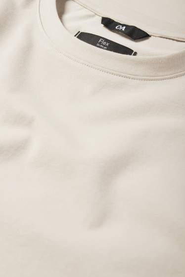 Men - T-shirt - slim fit - Flex - beige