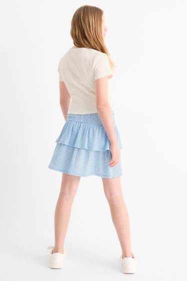 Bambine - Cinnamoroll - set - t-shirt e gonna - 2 pezzi - blu  / crema