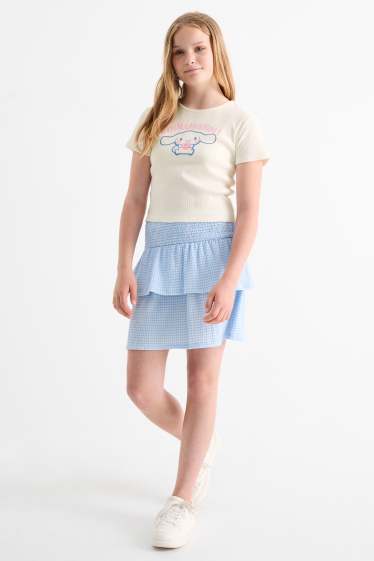 Bambine - Cinnamoroll - set - t-shirt e gonna - 2 pezzi - blu  / crema