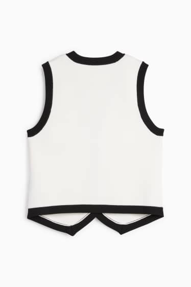 Dames - Gebreid gilet - zwart / wit