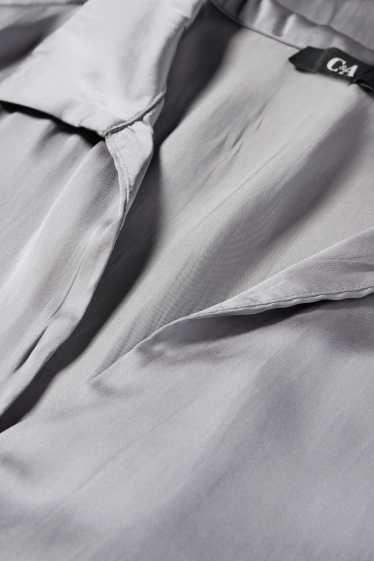 Damen - Satin-Blusentop - grau