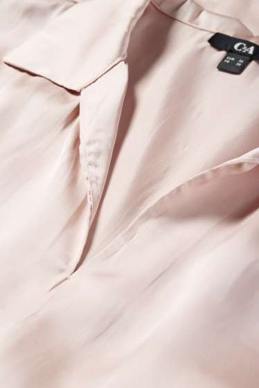 Damen - Satin-Blusentop - rosa