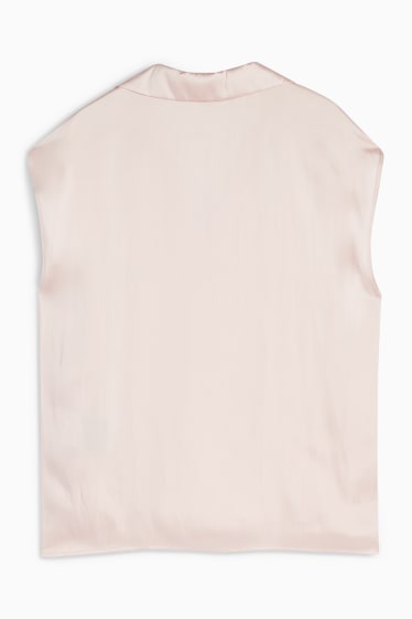 Damen - Satin-Blusentop - rosa