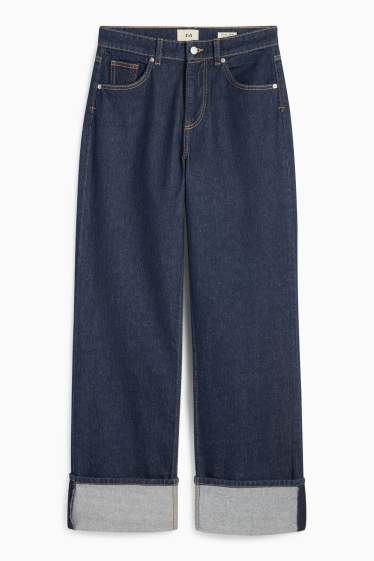 Damen - Baggy Jeans - Mid Waist - dunkeljeansblau