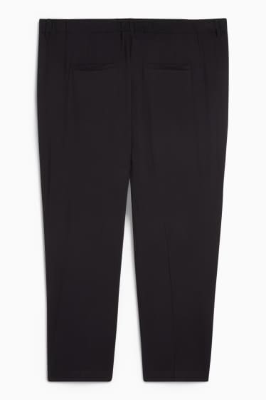 Damen - Stoffhose - High Waist - Tapered Fit - schwarz