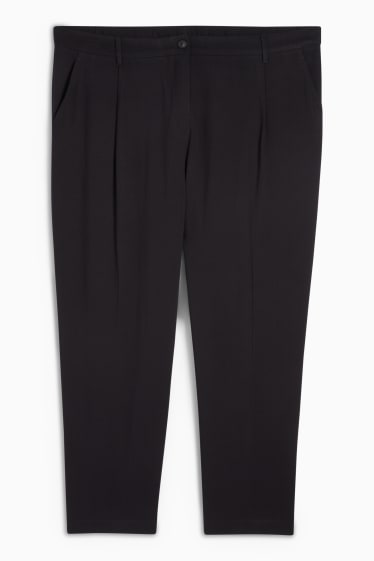 Damen - Stoffhose - High Waist - Tapered Fit - schwarz