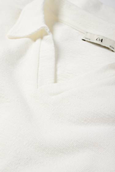 Kinder Jungen - Poloshirt - strukturiert - weiss