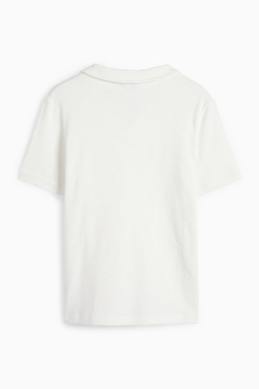 Kinder Jungen - Poloshirt - strukturiert - weiss