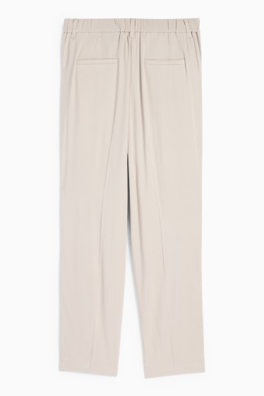 Women - Cloth trousers - high waist - tapered fit - light beige