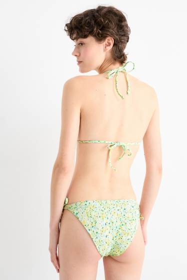Dames - Bikinibroek - low waist - LYCRA® XTRA LIFE™ - gebloemd - mintgroen