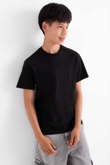 Kinder Jungen - Kurzarmshirt - schwarz