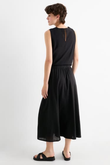 Dames - Rok - linnenmix - zwart