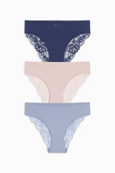 Damen - Multipack 3er - Slip - dunkelblau