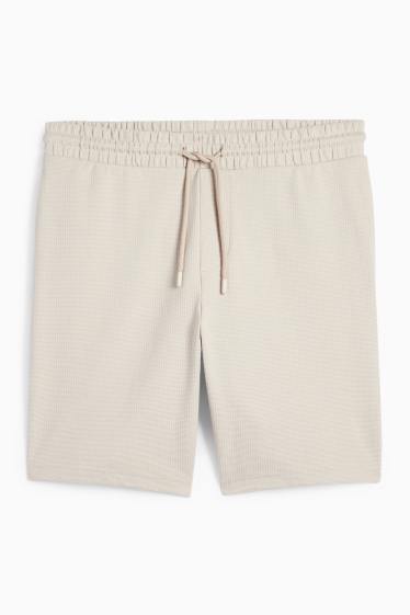 Hombre - Shorts deportivos - textura - beis