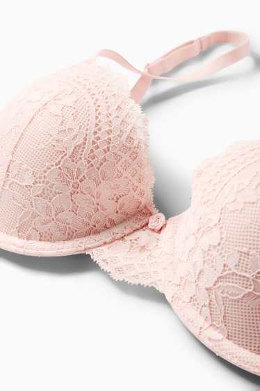 Dames - BH met beugels - DEMI - voorgevormd - roze