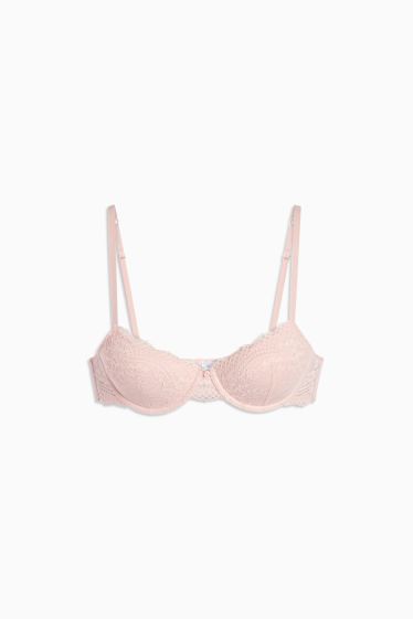 Dames - BH met beugels - DEMI - voorgevormd - roze