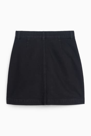Damen - Jeans-Minirock - schwarz
