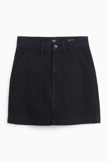 Damen - Jeans-Minirock - schwarz