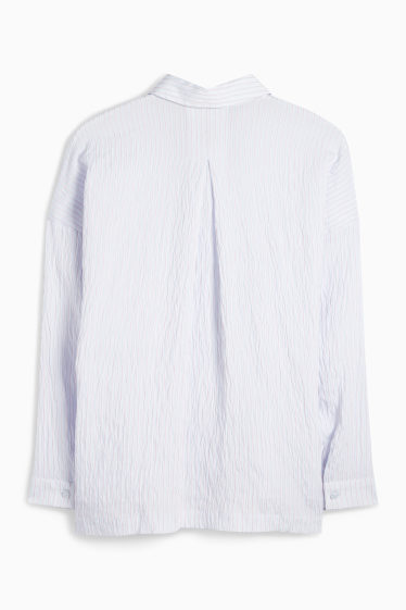 Dames - Blouse - gestreept - lichtblauw