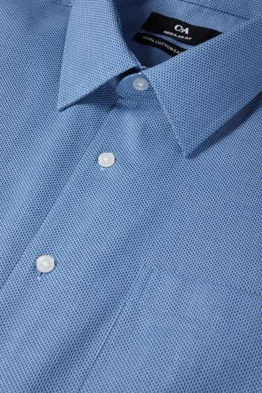 Heren - Business-overhemd - regular fit - kent - gemakkelijk te strijken - met patroon - blauw