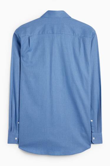 Heren - Business-overhemd - regular fit - kent - gemakkelijk te strijken - met patroon - blauw