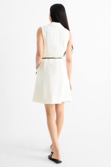 Damen - Lange Weste - Regular Fit - weiß