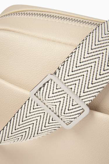 Dames - Schoudertas met afneembare draagriem - imitatieleer - beige