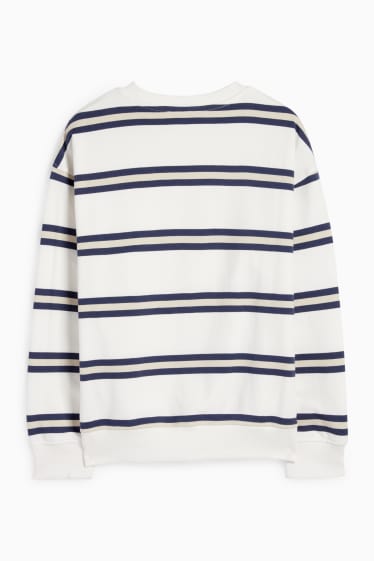 Kinderen: jongens - Sweatshirt - gestreept - wit