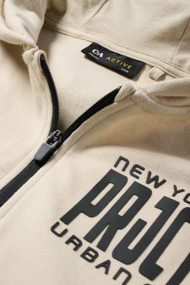 Kinder Jungen - New York - Kurzarmshirt mit Kapuze - beige