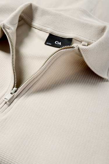 Men - Polo shirt - textured - beige