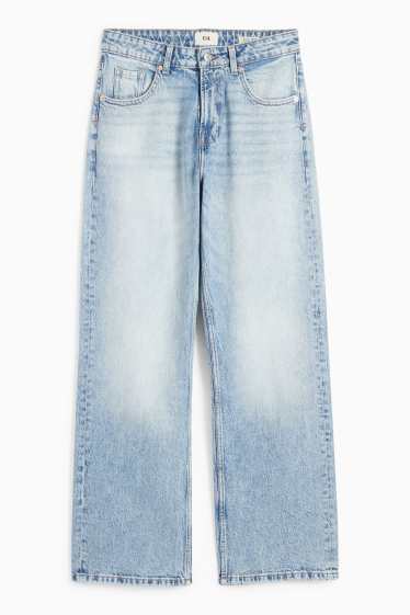 Damen - Baggy Jeans - Mid Waist - helljeansblau