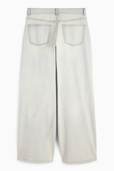 Damen - Wide Leg Jeans - Low Waist - helljeansgrau