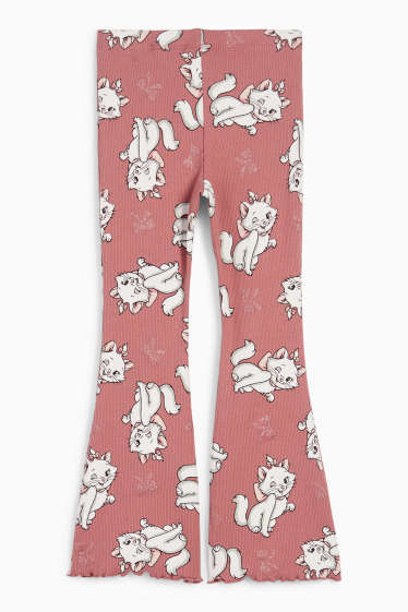 Kinderen: meisjes - Aristocats - flared legging - geribd - donker rose